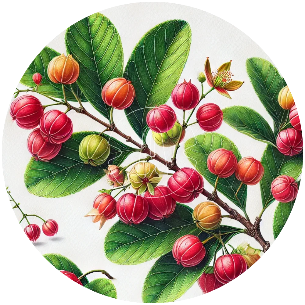 Acerola Kirsche botanische Illustration • ASPRIVA®