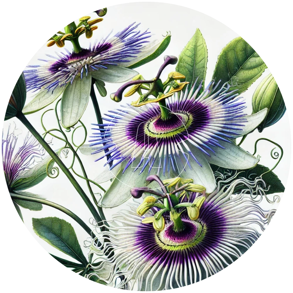 Passionsblume botanische Illustration • ASPRIVA®